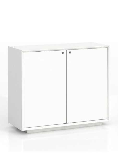 EDGE Series Chamfered Low Height 2 Door White Cabinet