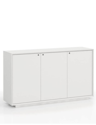 EDGE Series Chamfered Low Height 3 Door White Cabinet